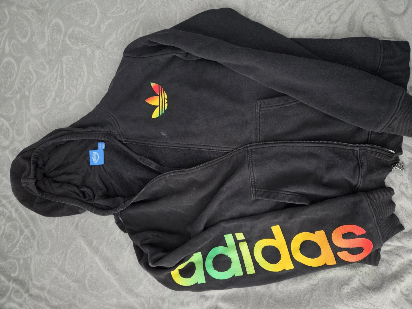Adidas Rainbow Logo Full-Zip Hoodie