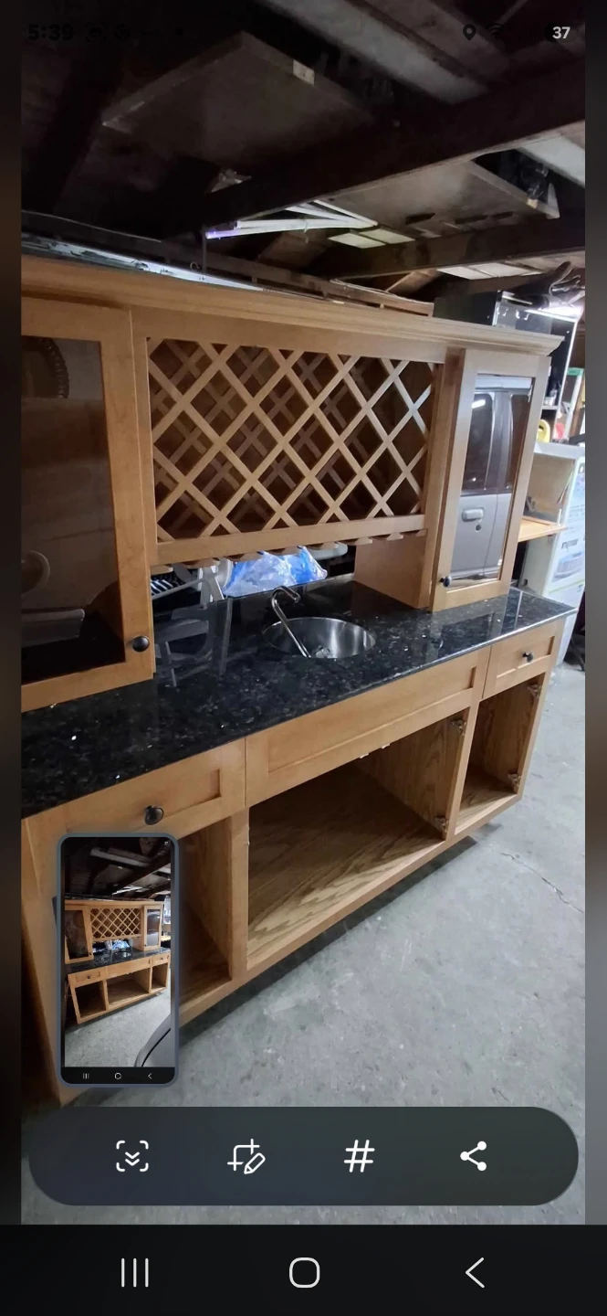 Wood Home Wet Bar with Sink and Wine Storage - photo 4