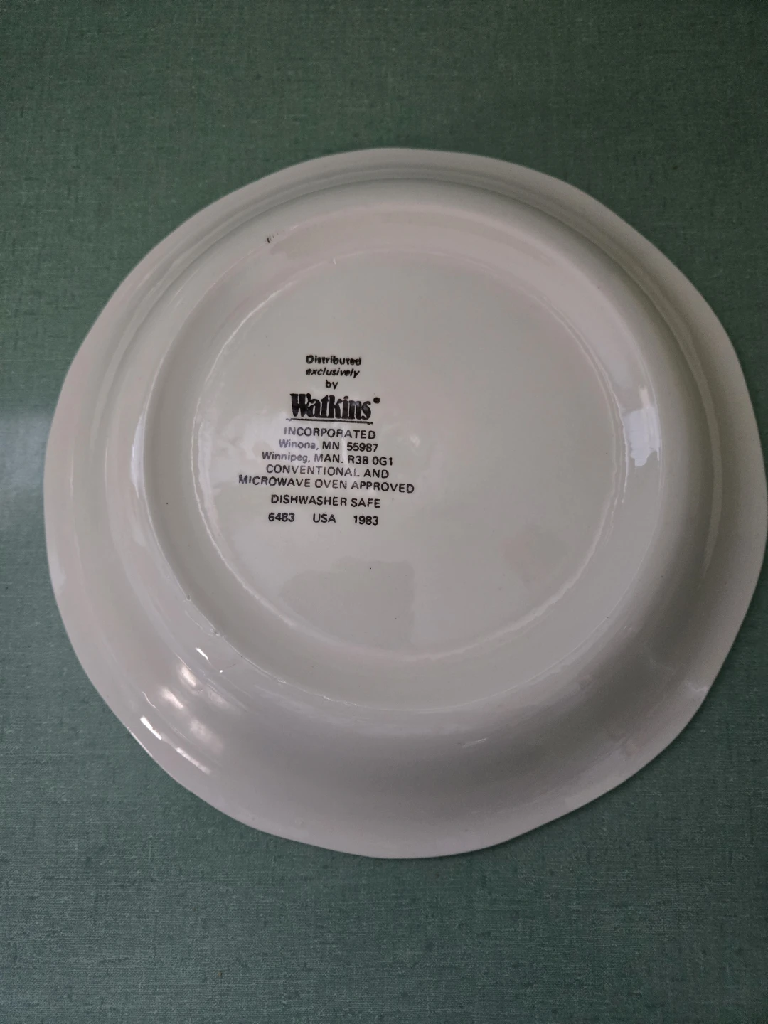 Vintage Watkins Deep Dish French Cheese Pie Recipe Plate - photo 2