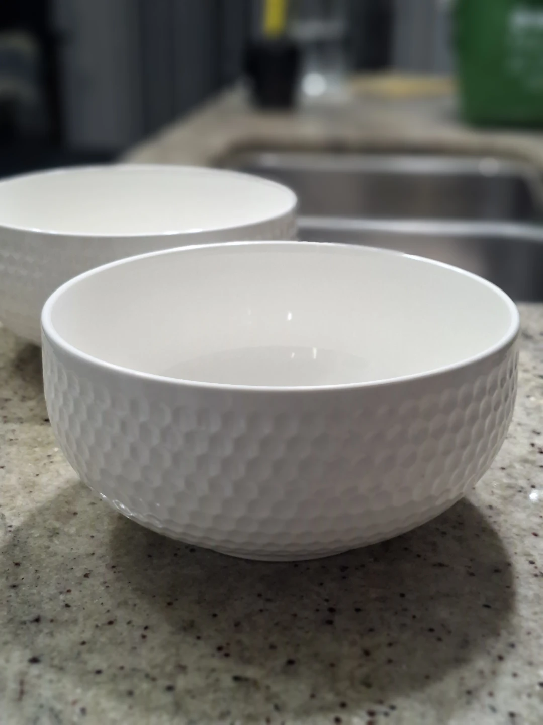 Two White Textured Bowls - photo 2