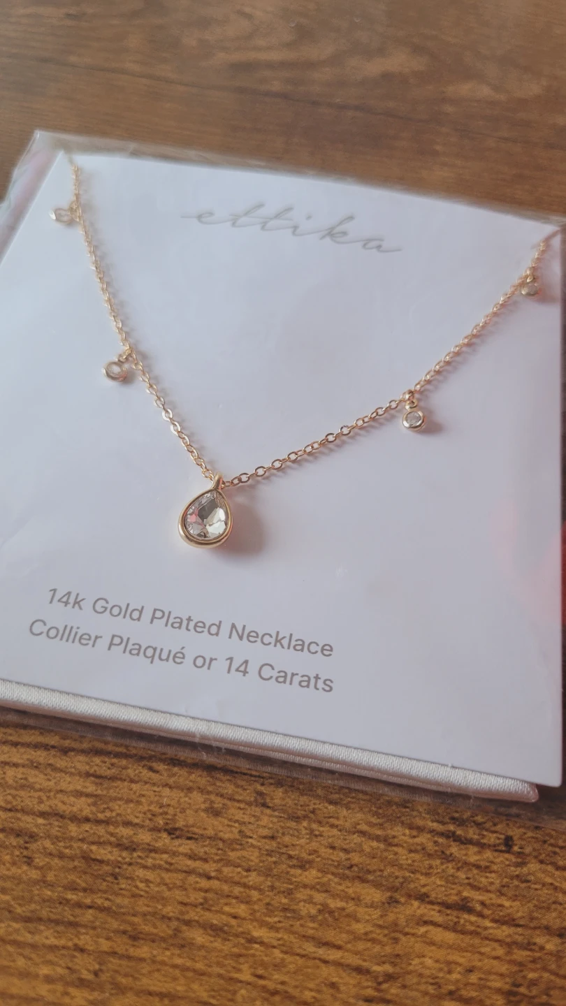 Ettika 14K Gold Plated Crystal Necklace – New - photo 3