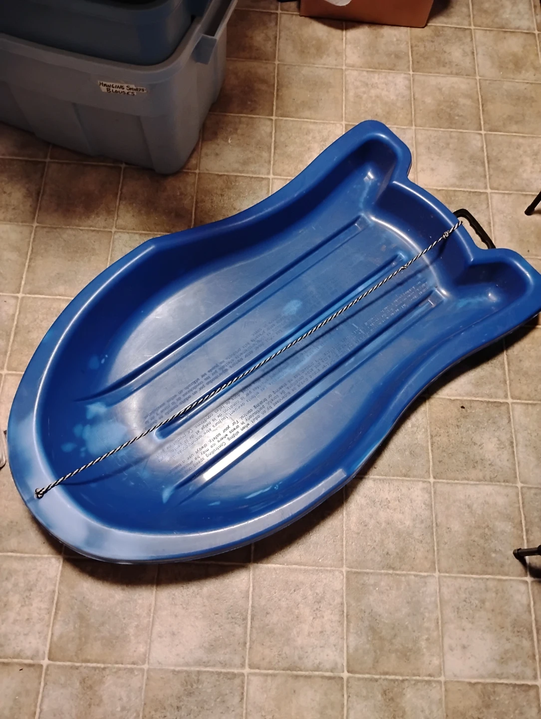 Blue Plastic Toboggan Sled - photo 3