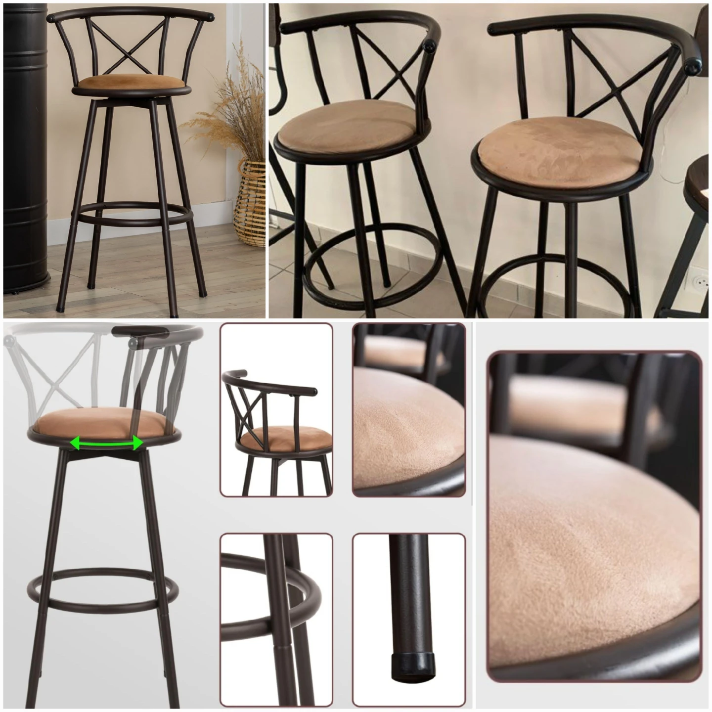 ✴️ (2X units) Homy Casa Bar Stools (Set of 2) - photo 5