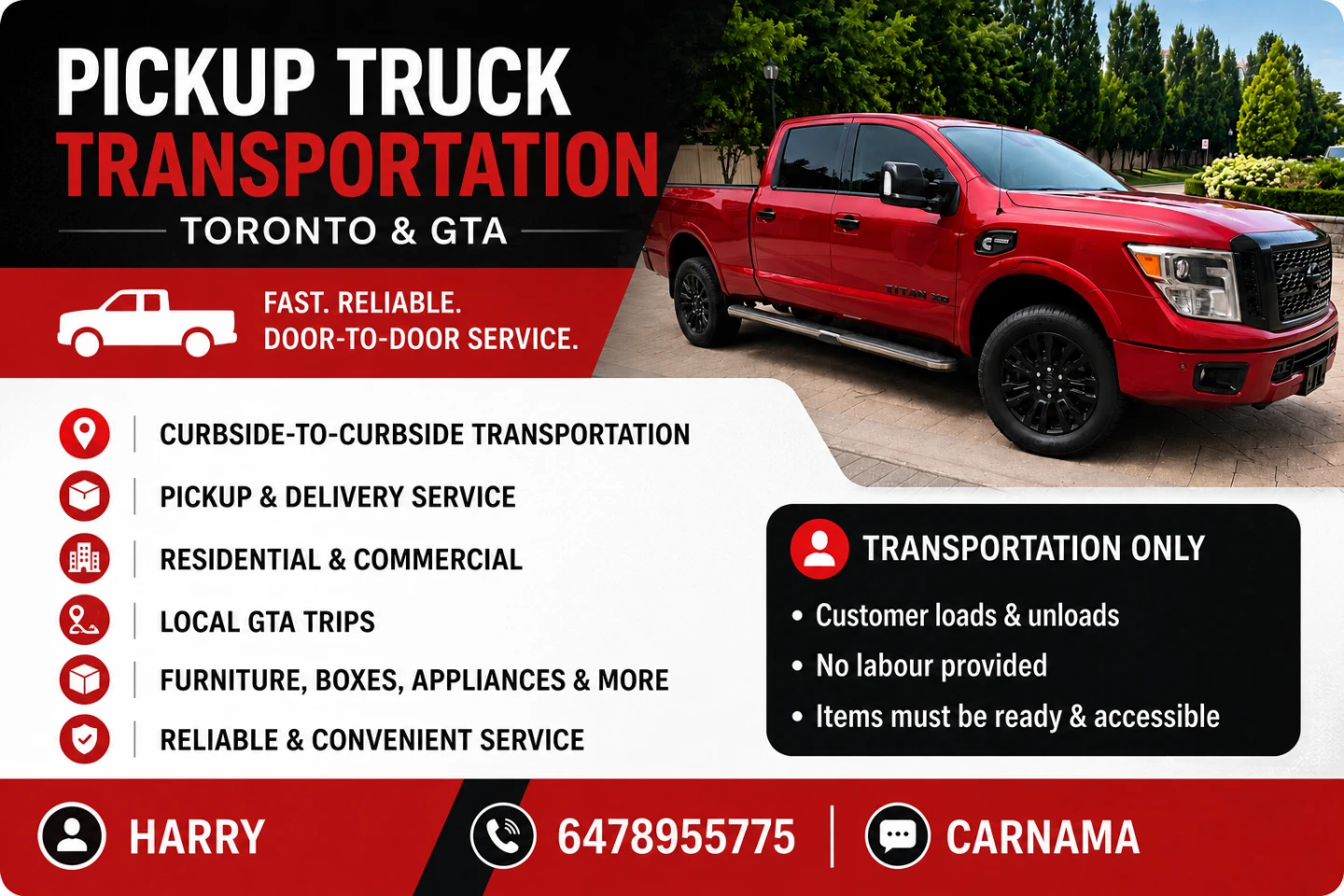 Pickup Truck Transportation Service
