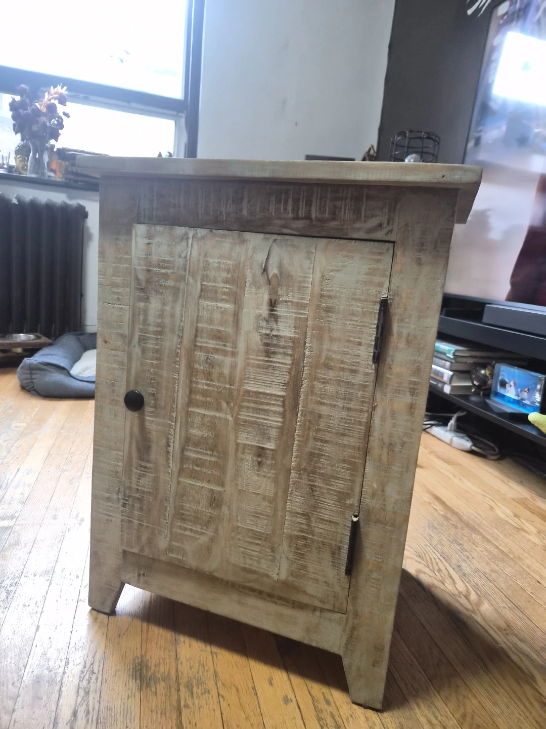 Rustic Solid Wood Accent Storage Cabinet
