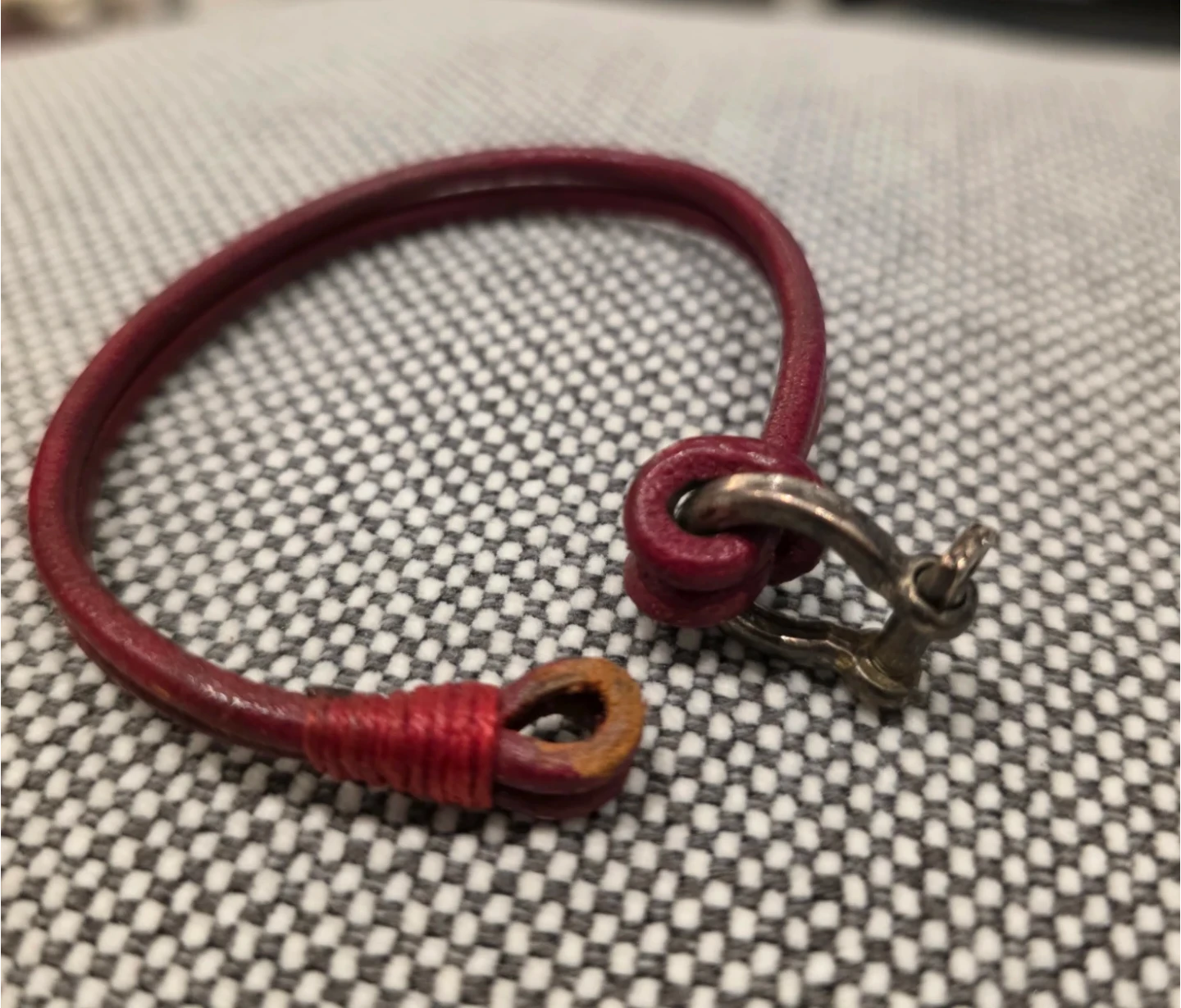 Red Leather Double Wrap Bracelet - photo 5