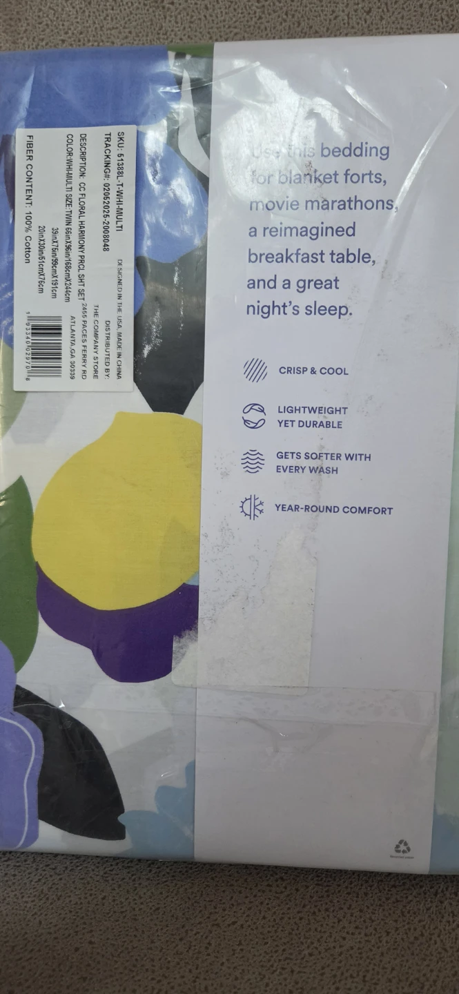 The Company Store Floral Percale Twin Sheet Set