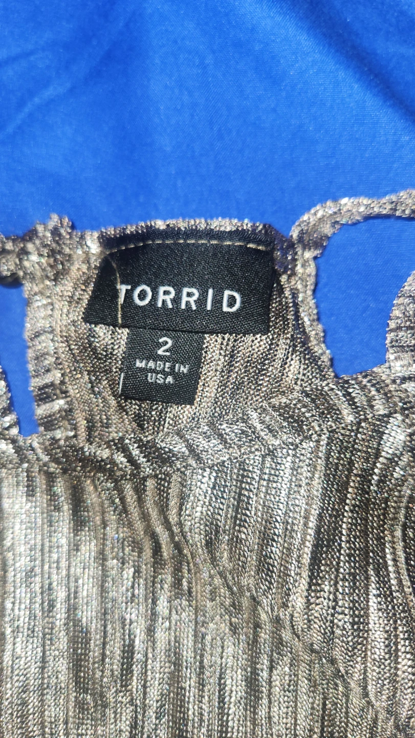 Torrid Metallic Siver Halter Top - photo 4