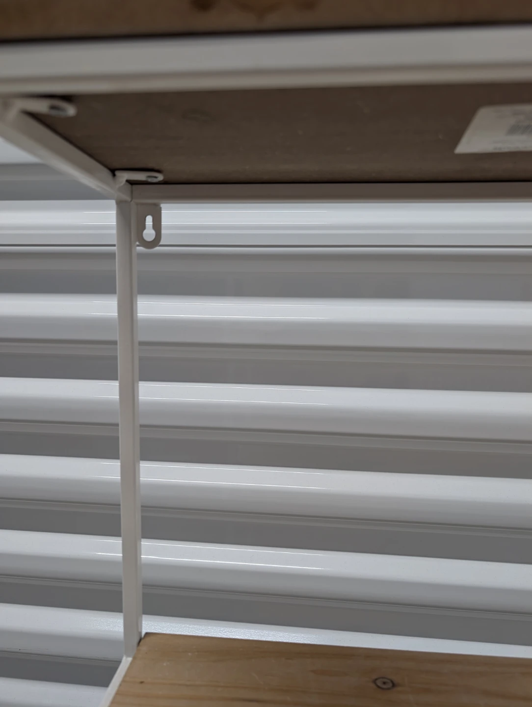 METAL AND WOOD 2 TIER WALL SHELF - photo 3