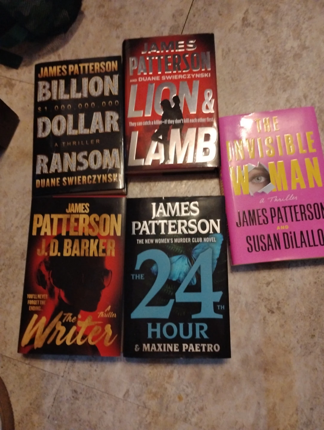 Set of 5 James Patterson Thriller Novels