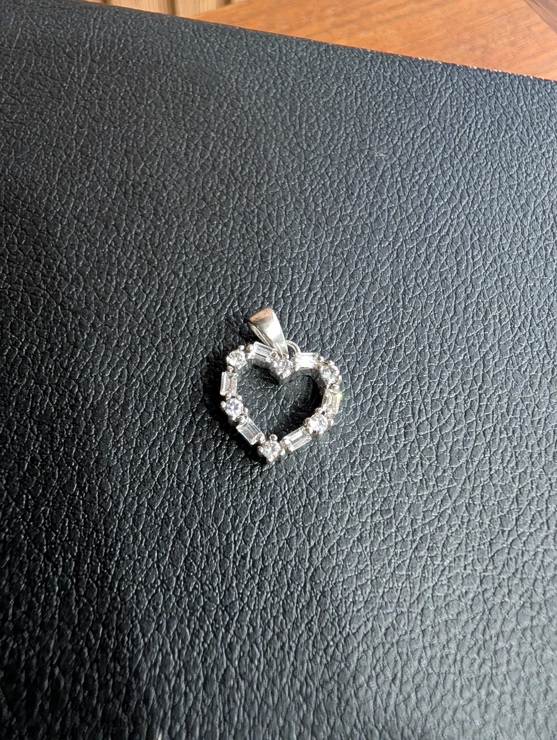 Silver-Tone Crystal Heart Pendant - photo 2