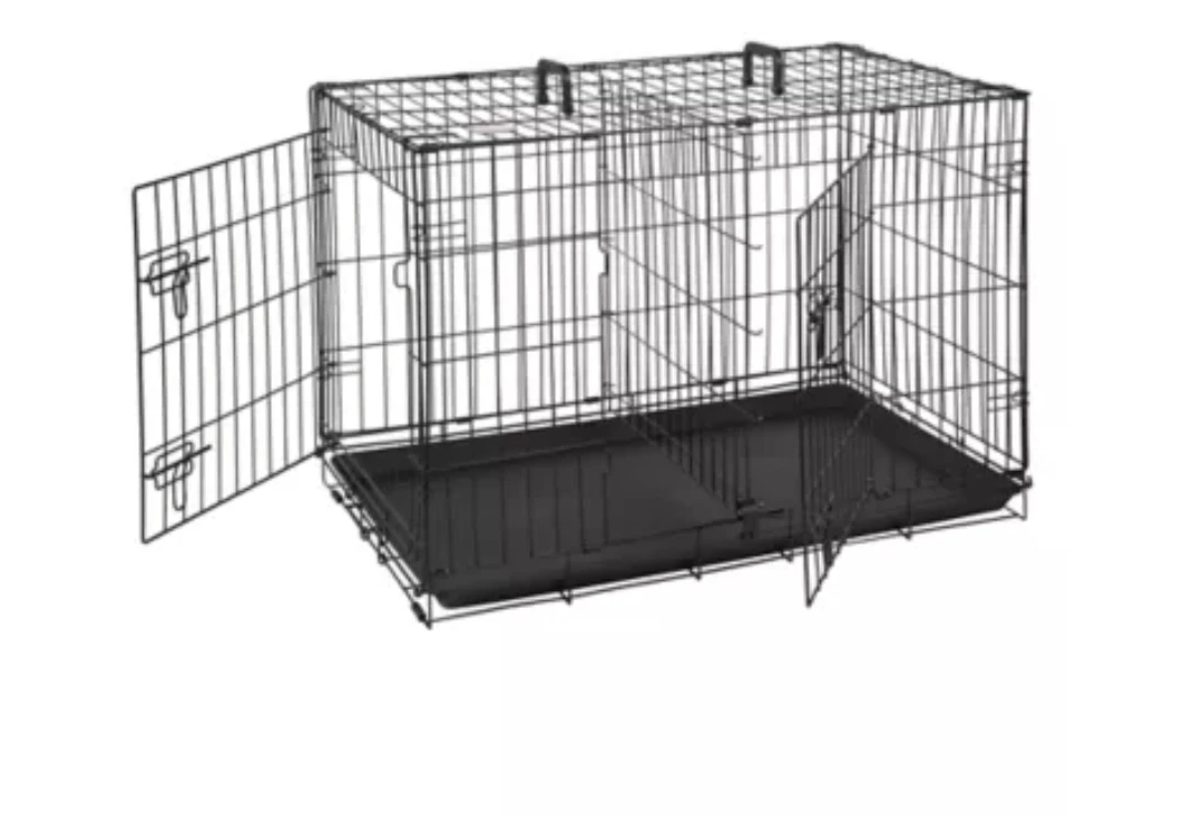 Top Paw® Double Door Folding Wire Dog Crate w/ Divider Panel- XL