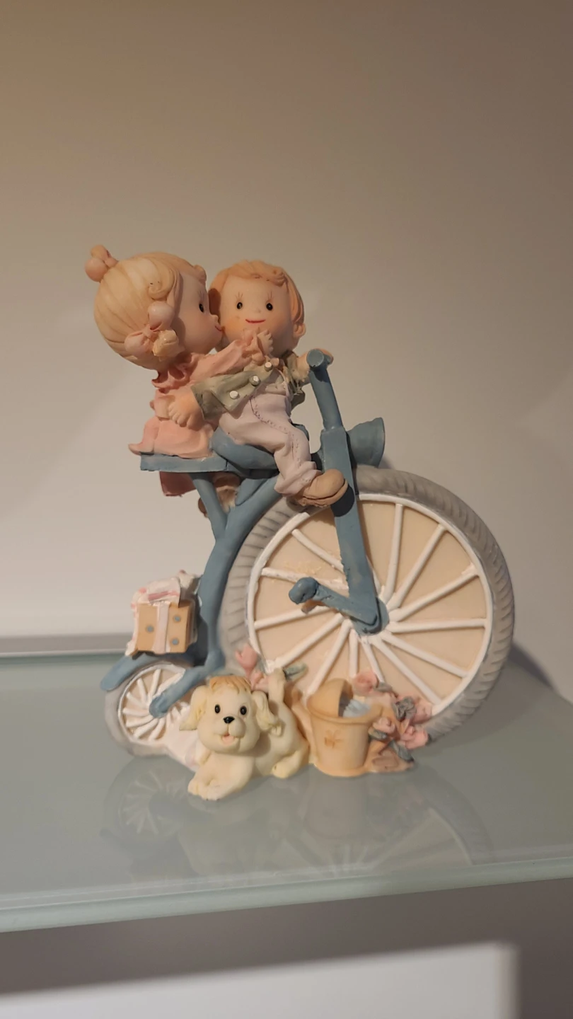 Vintage Porcelain Figurine Couple on Bicycle