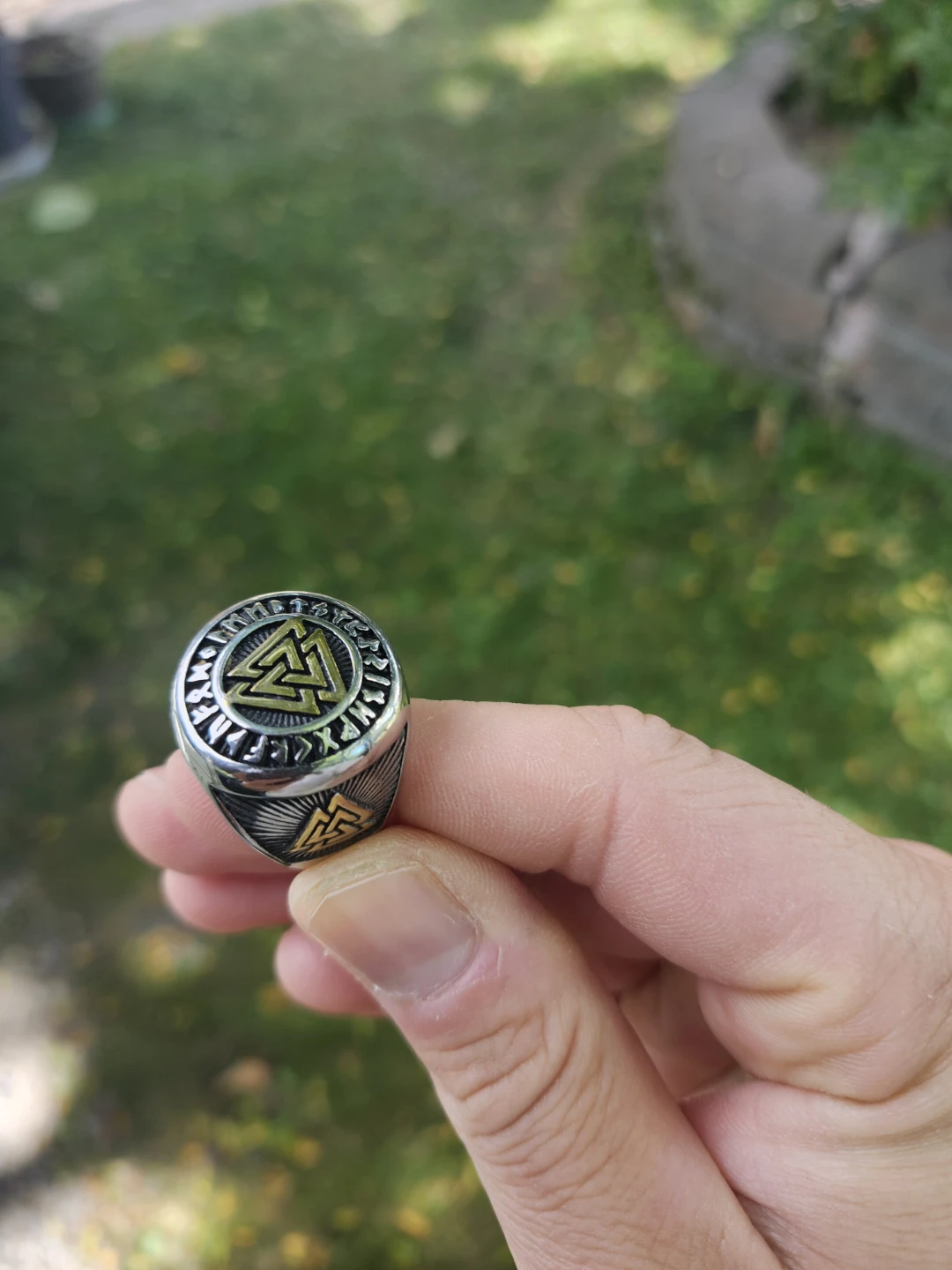Valknut Viking ring, large size - photo 2