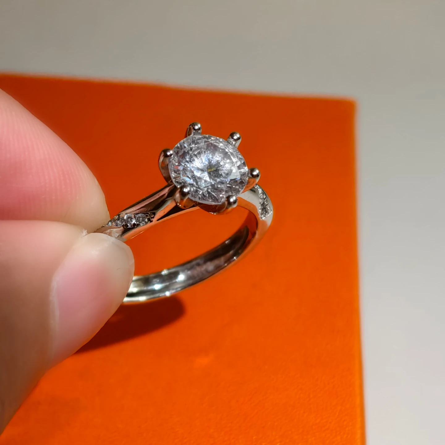 S925 Sterling Silver Adjustable Solitaire Ring