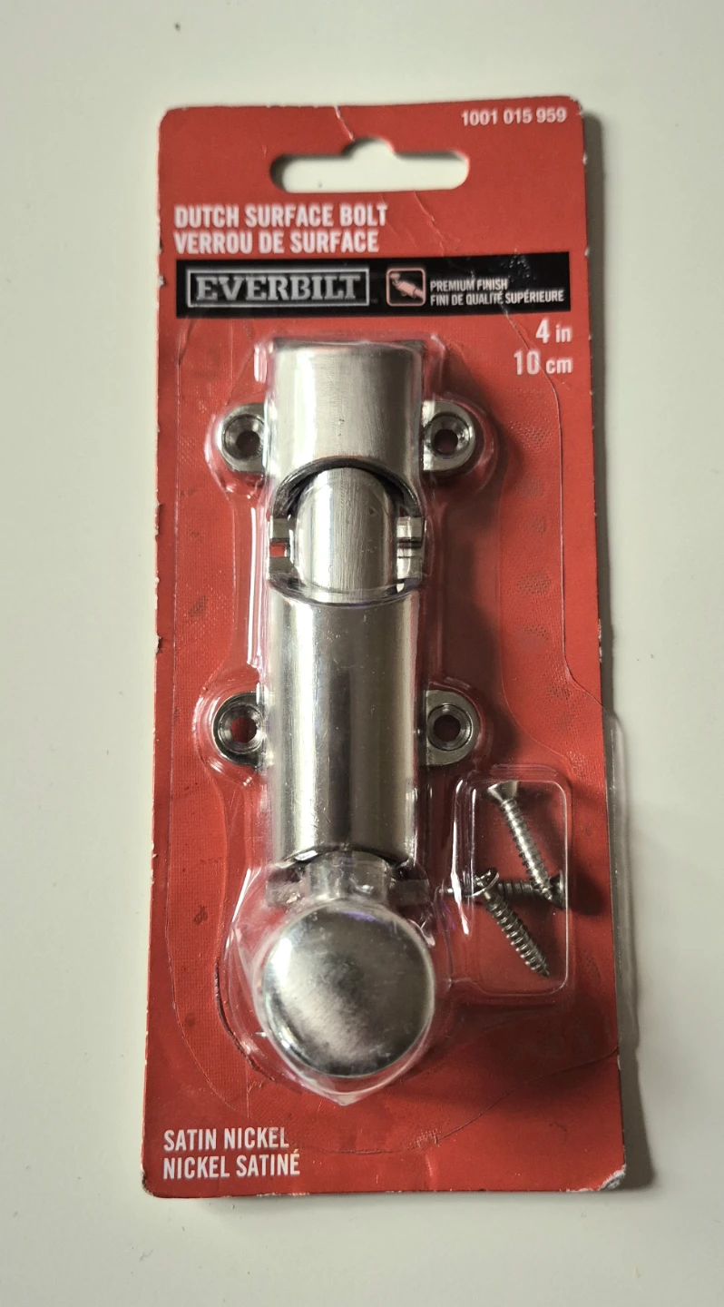 Everbilt 4-inch Dutch Surface Bolt - Satin Nickel
