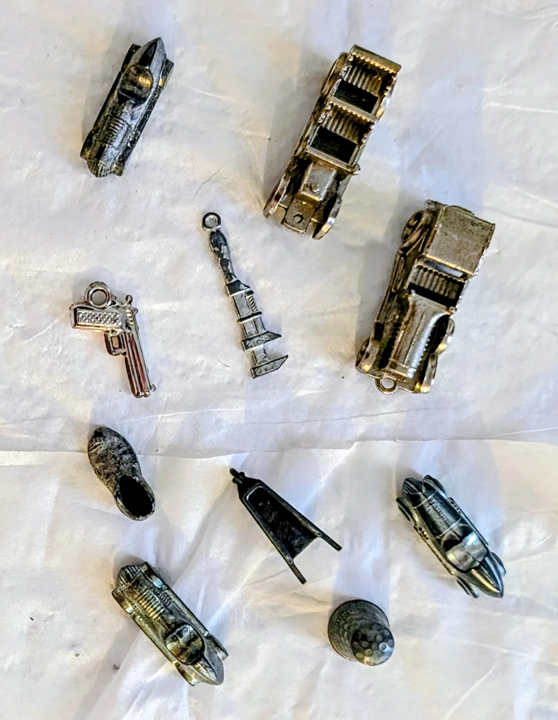 Vintage Metal Monopoly/Clue Game Tokens and Charms