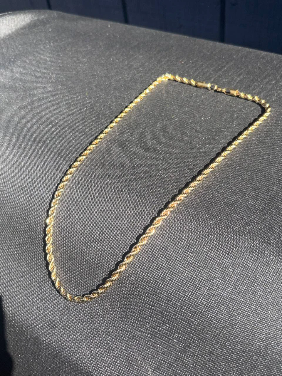 Gold rope chain necklace 18k GP