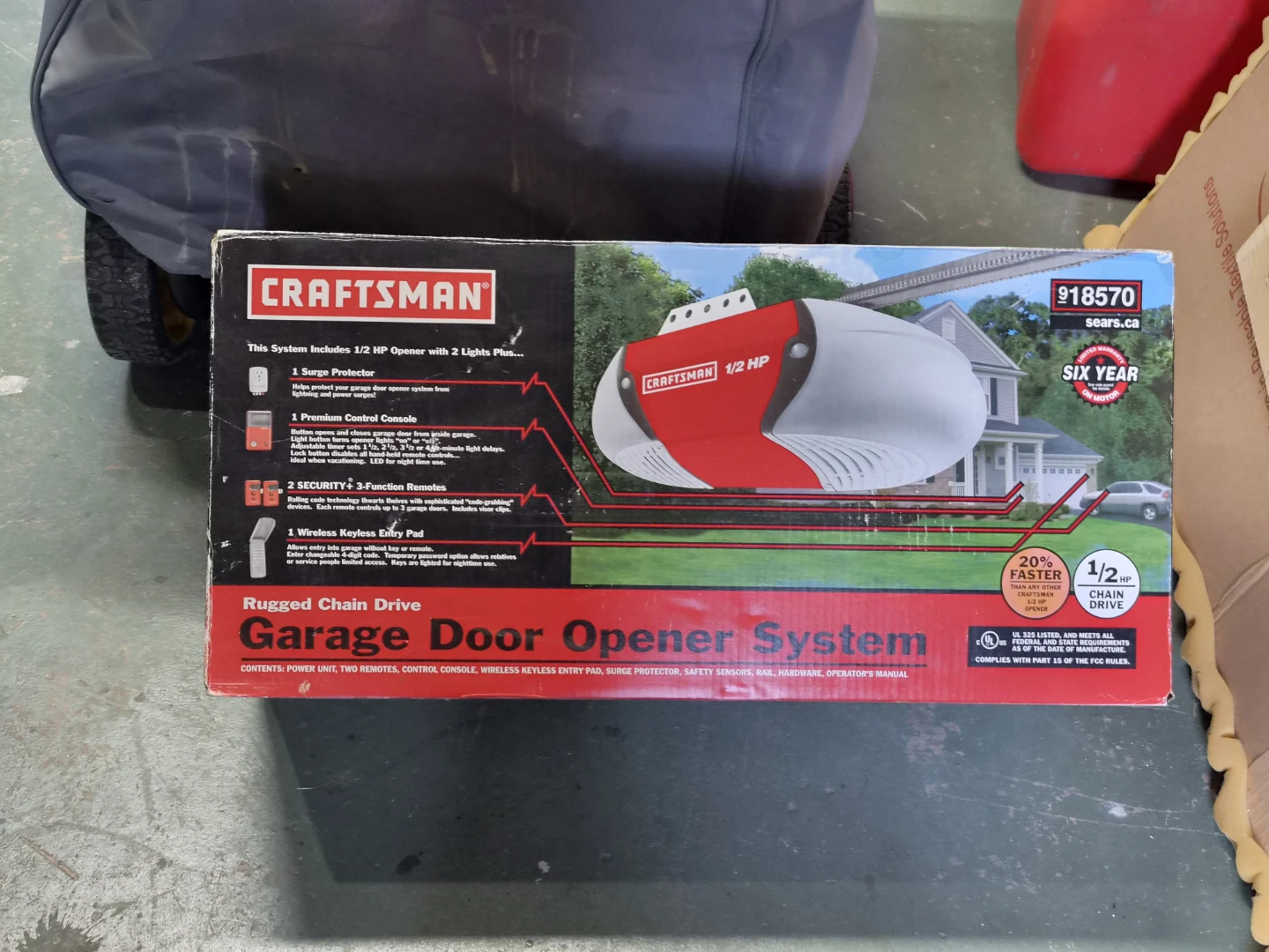 Craftsman 1/2 HP Chain Drive Garage Door Opener System