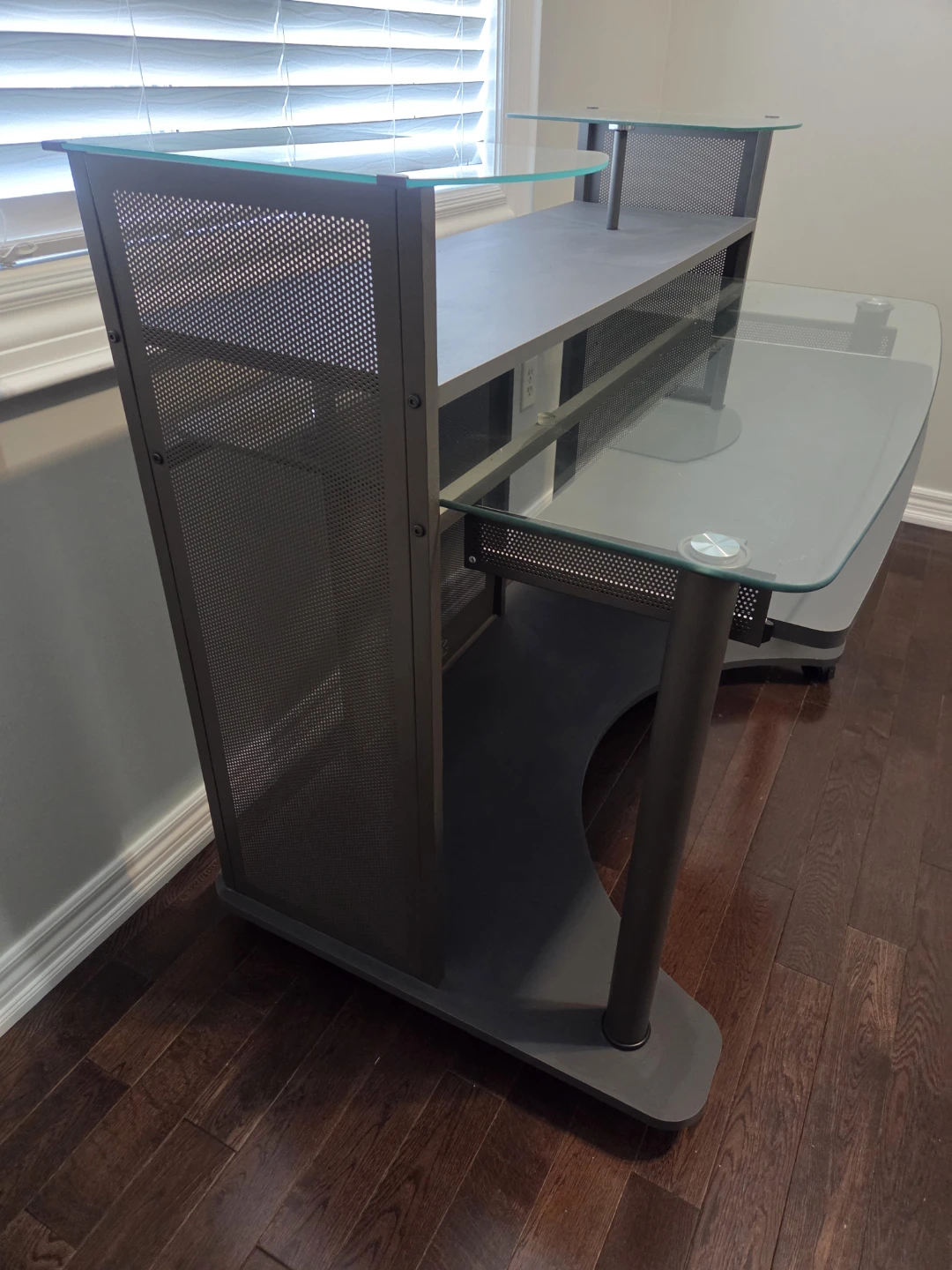Modern Glass and Metal Computer Desk - photo 3