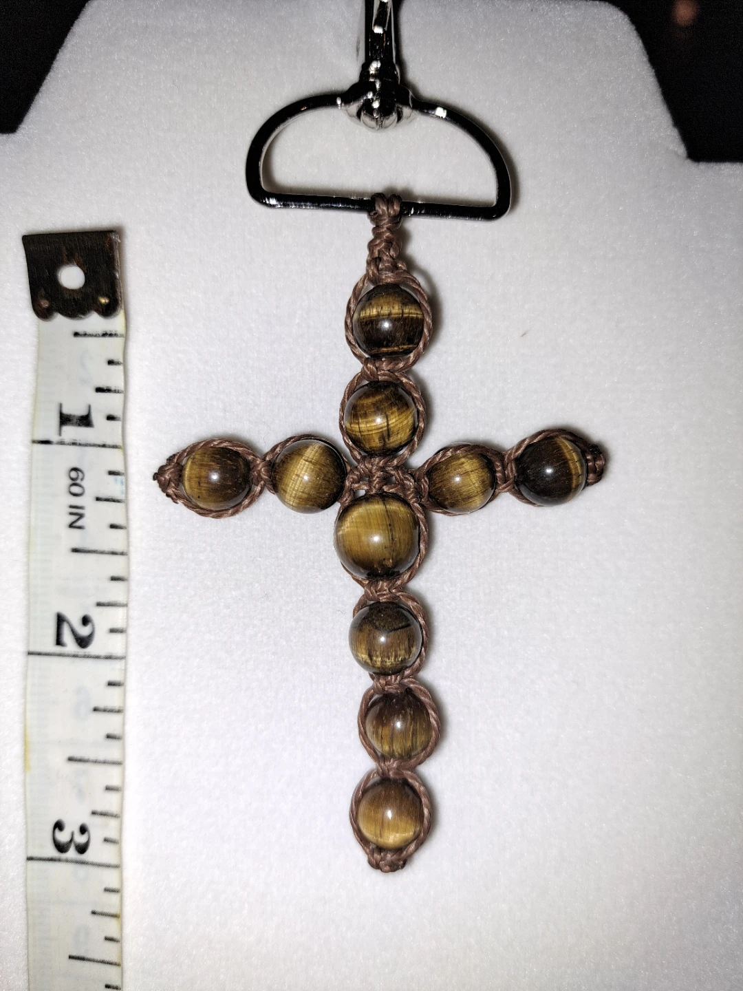 Genuine Tiger's Eye crystal keychain. Handmade. - photo 2