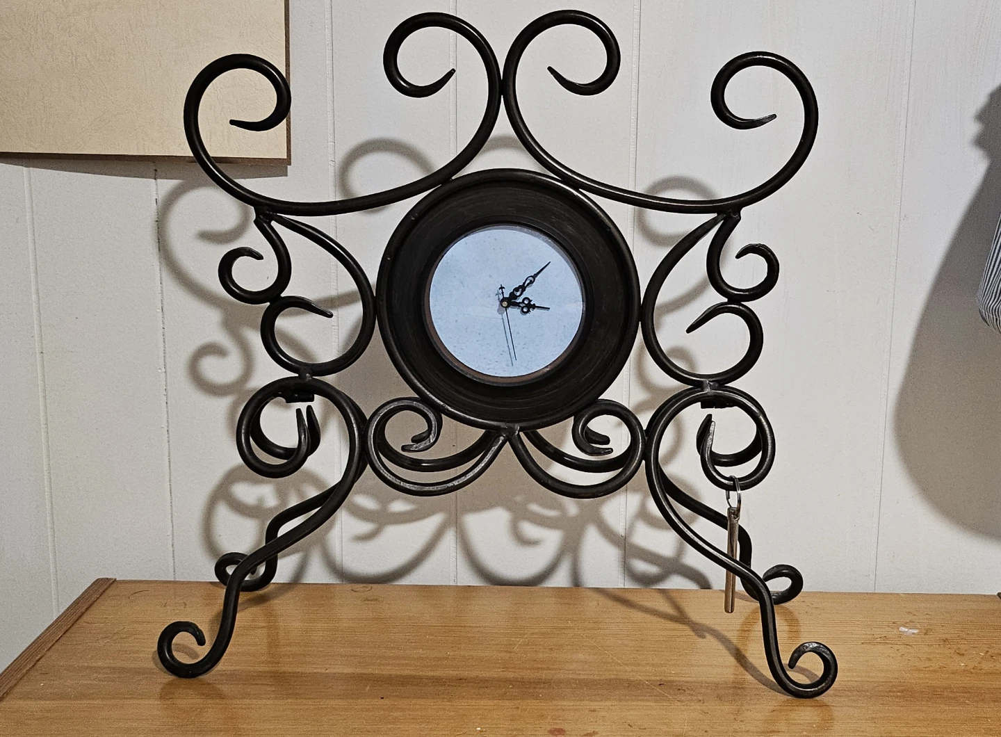 Wrought iron decorative table clock