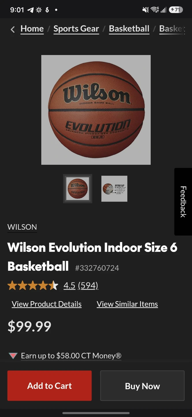 Wilson Evolution Indoor Basketball - Size 6 - photo 2