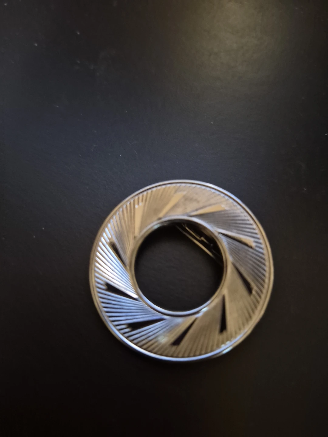 Vintage Silver Tone Round scarf clip🏈