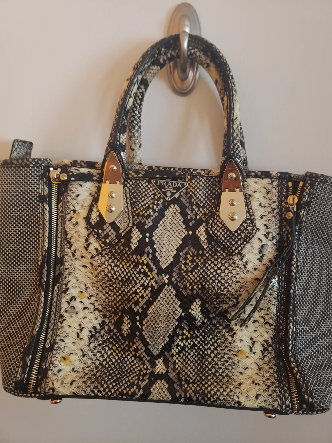 Prada Snakeskin Print Tote Bag - photo 2