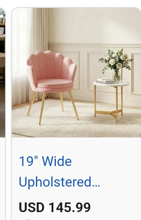 Pink Velvet Shell Accent Chair
