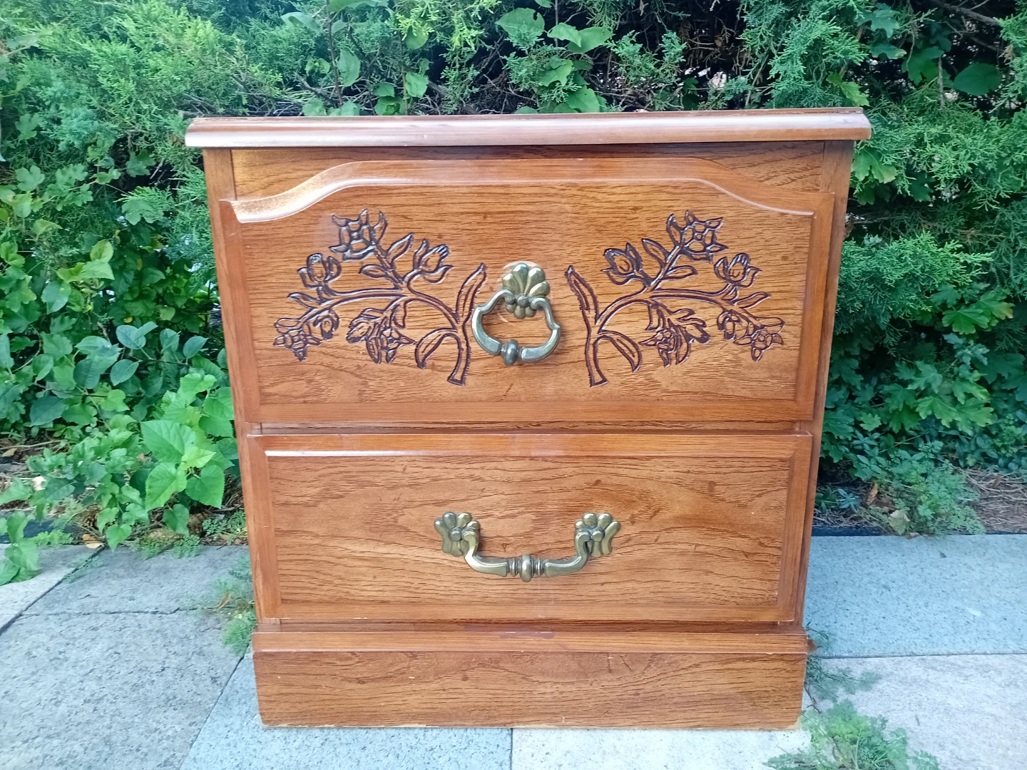 Wooden two-drawer nightstand