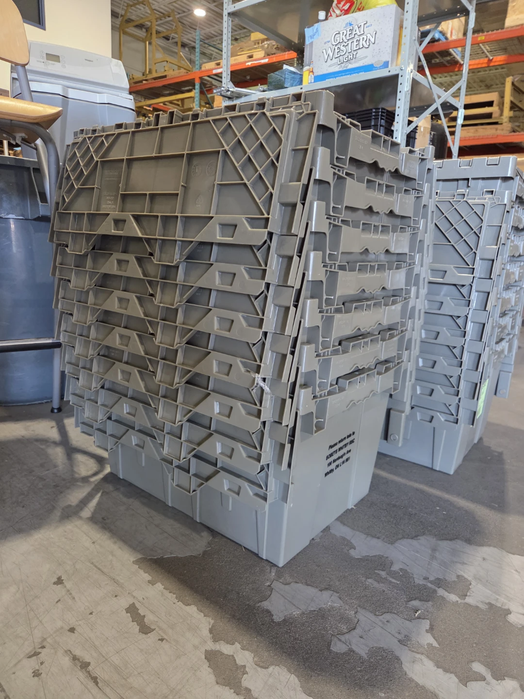Grey Stackable Storage Totes - photo 2
