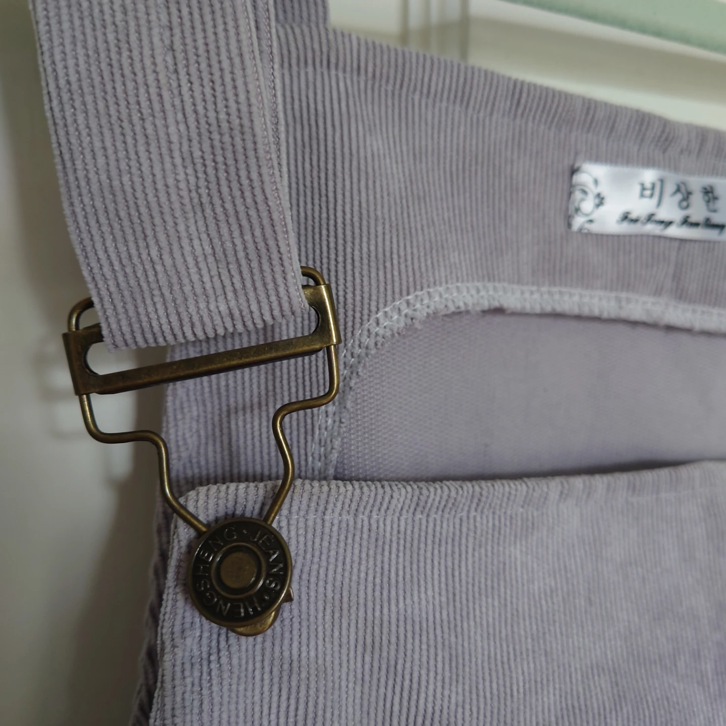 Lilac-Grey Corduroy Overall Dress - photo 2