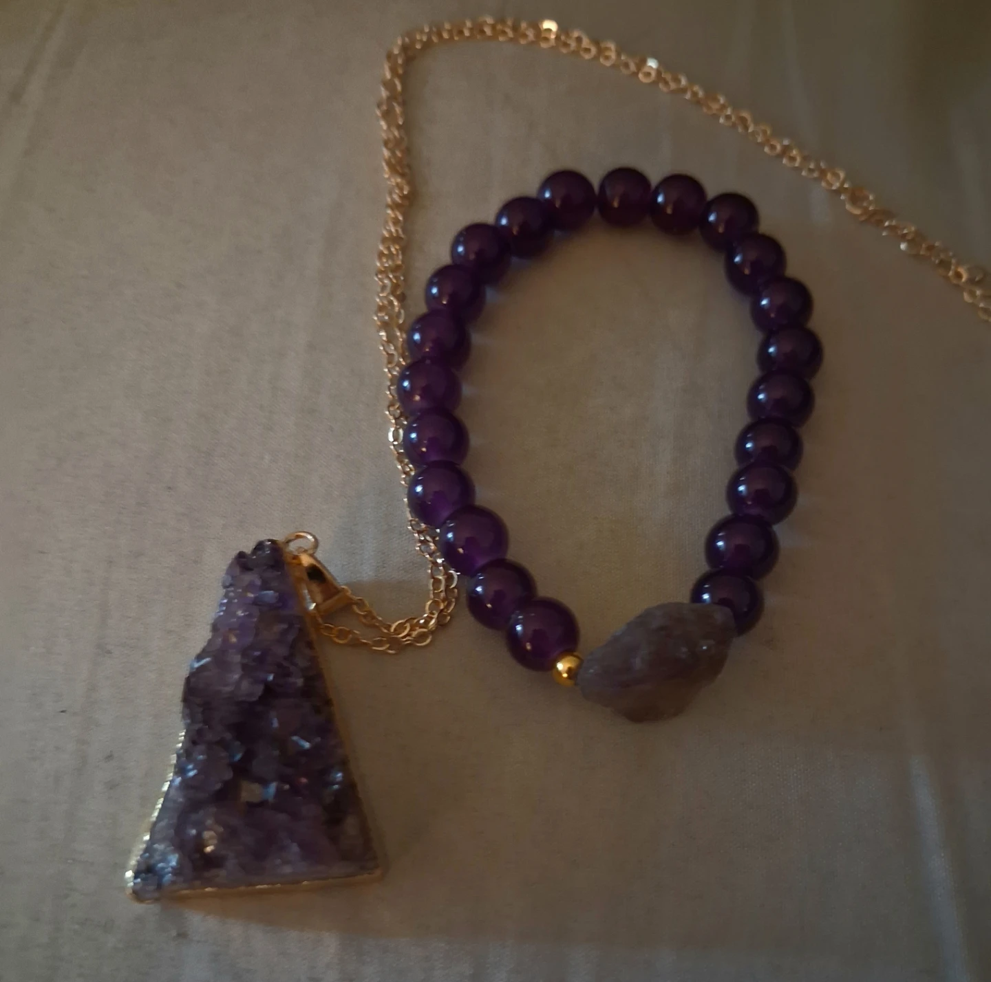 Amethyst Necklace and Bracelet Set