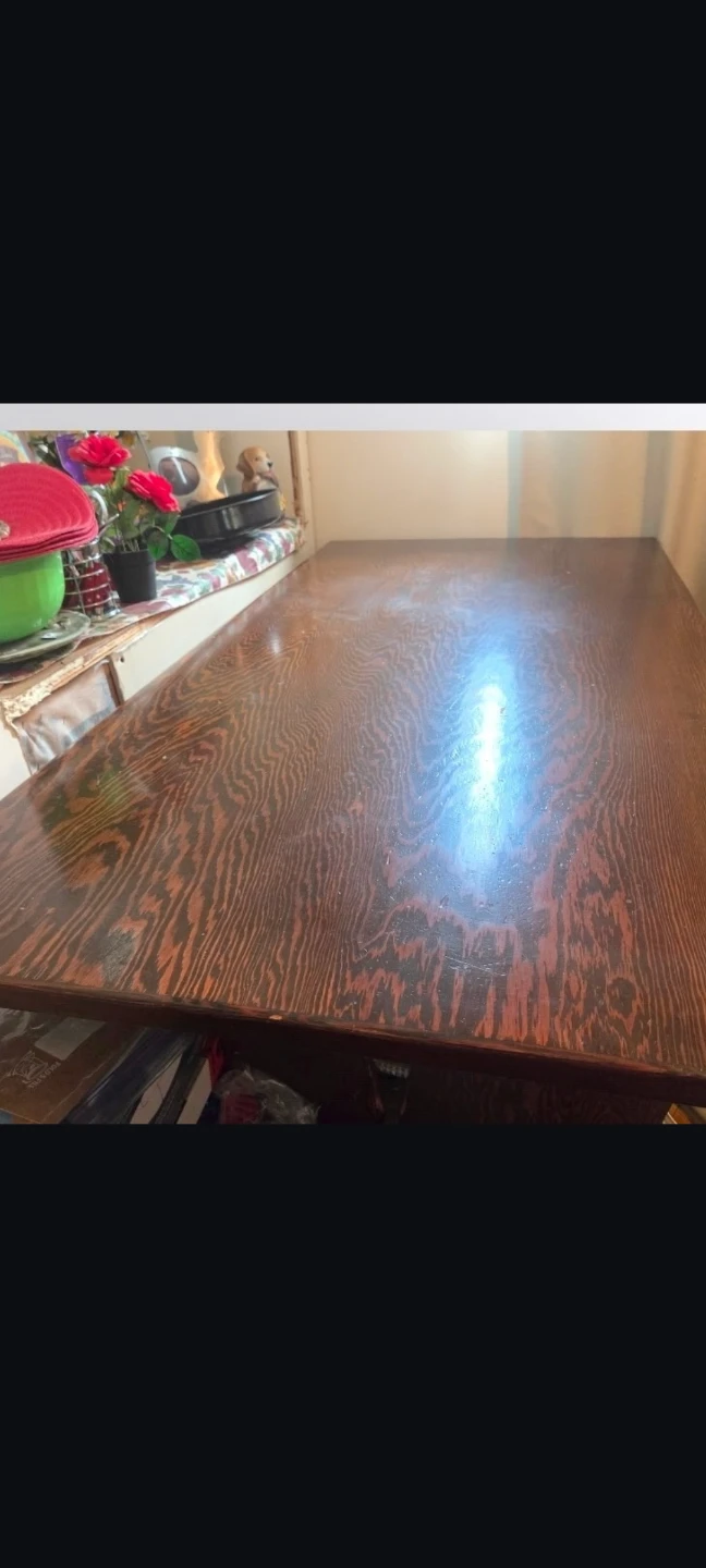Antique Solid tiger stripped Wood Dining Table