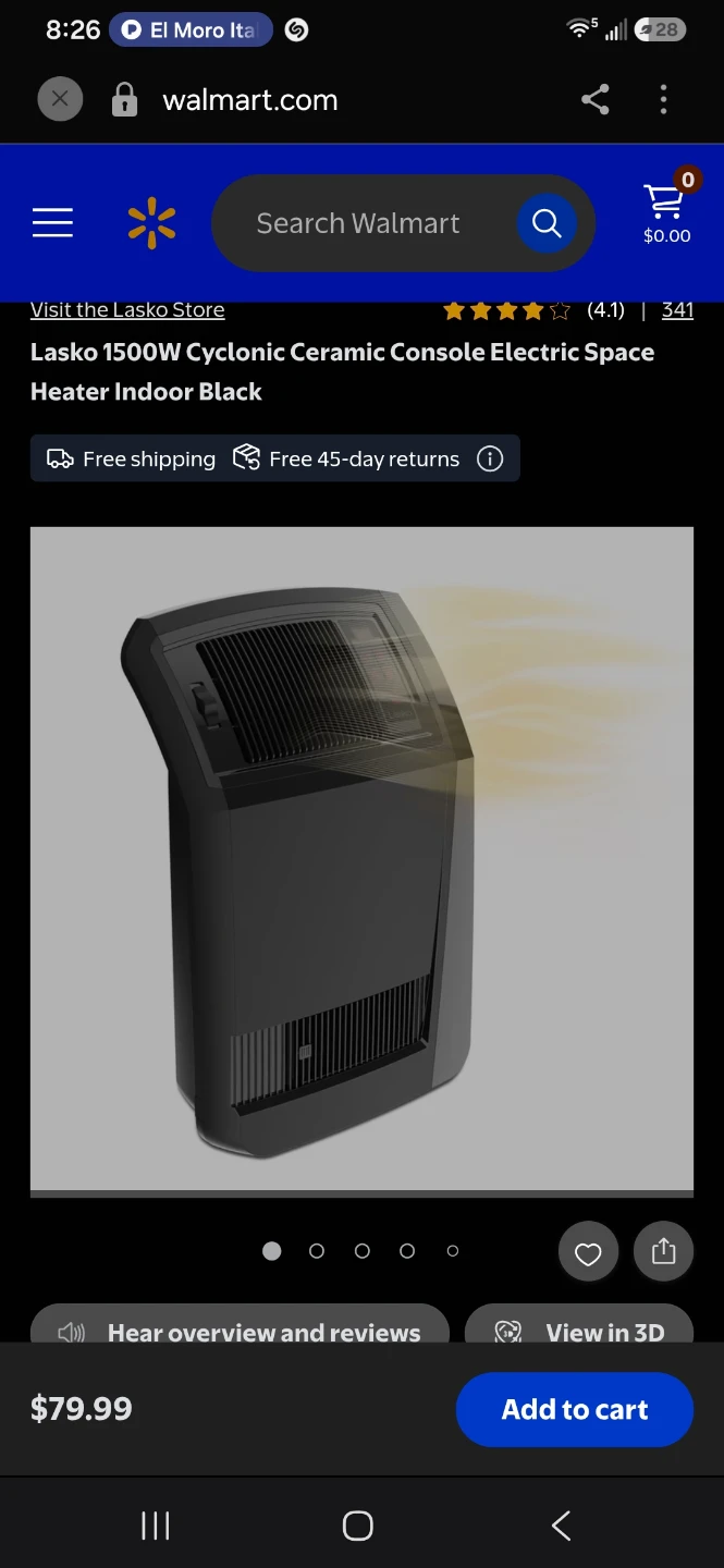 Lasko 1500W Cyclonic Ceramic Space Heater