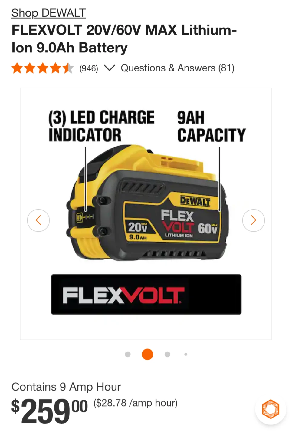 20-60V Max DeWalt 9AH FLEXVOLT Lithium Power Battery Pack - photo 2