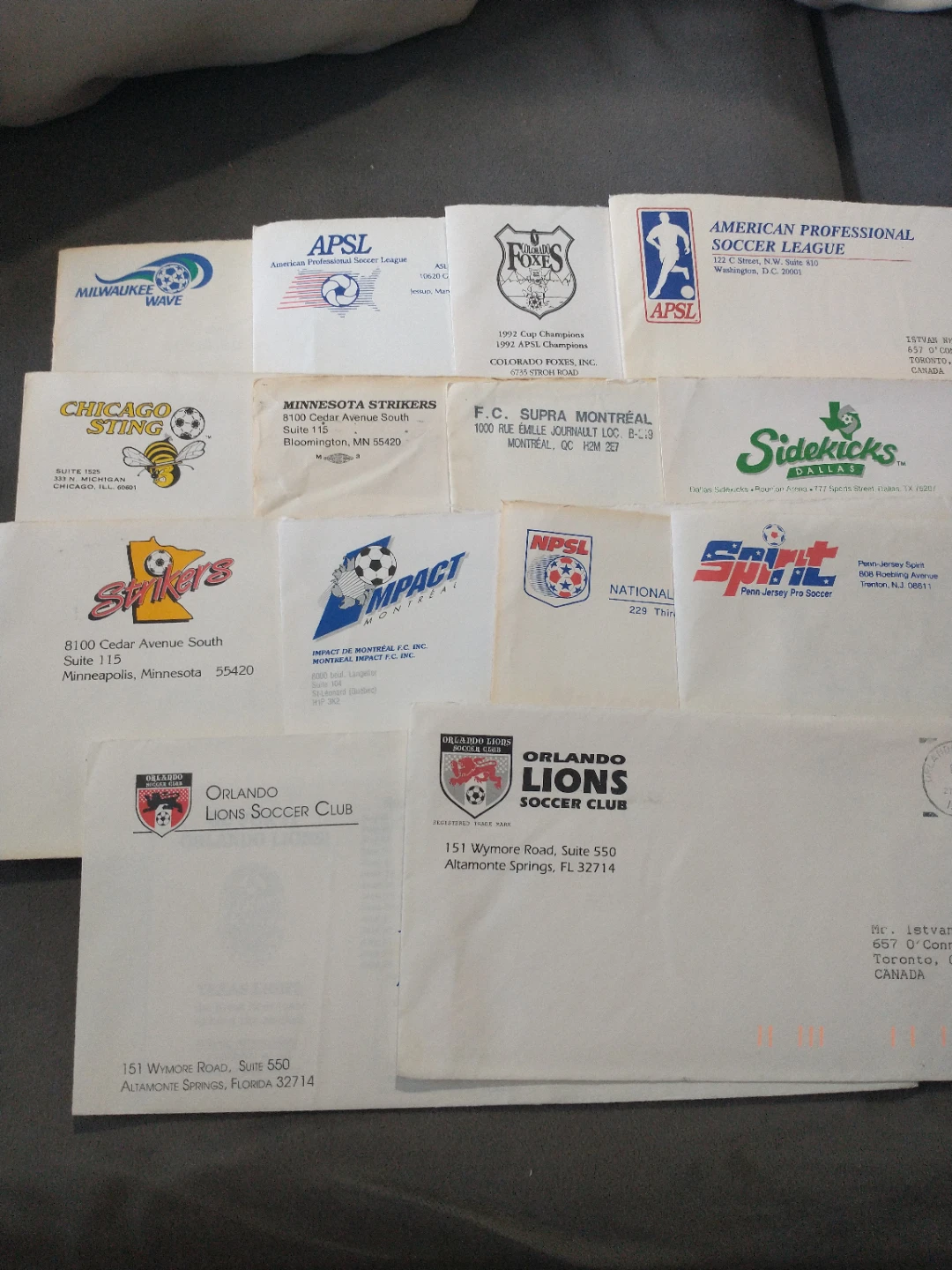 Collection of 300+ 1980s-1990s Defunct Pro Soccer Envelopes - photo 4