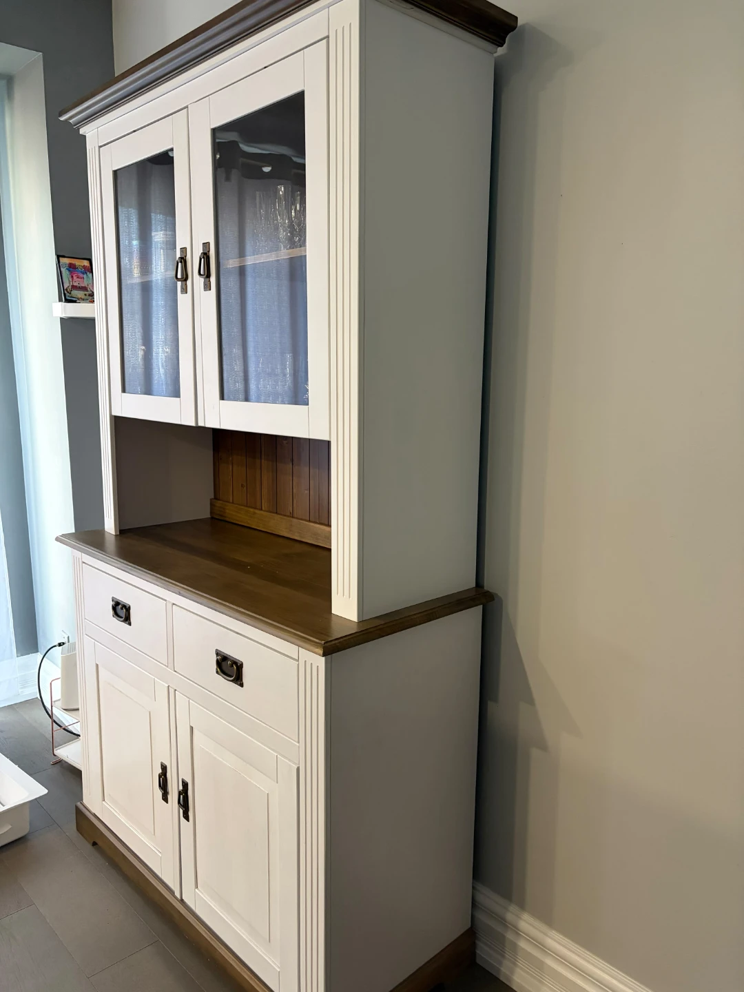 White and Wood Hutch Cabinet - photo 3
