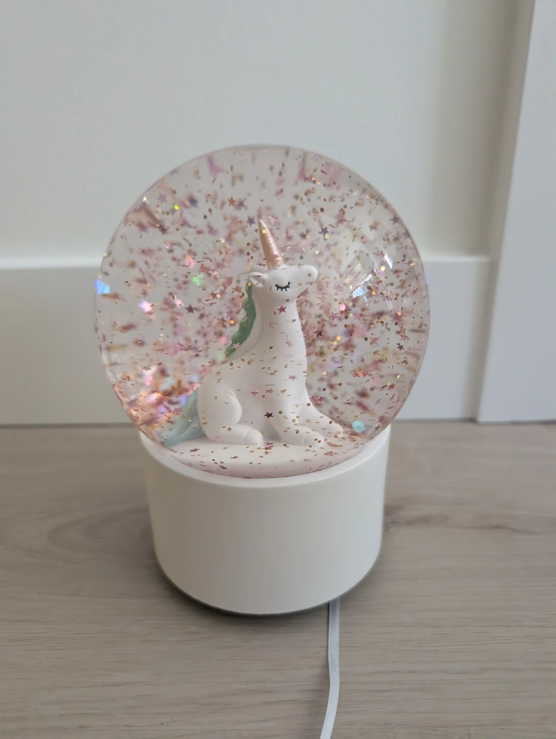 Unicorn snow globe lamp