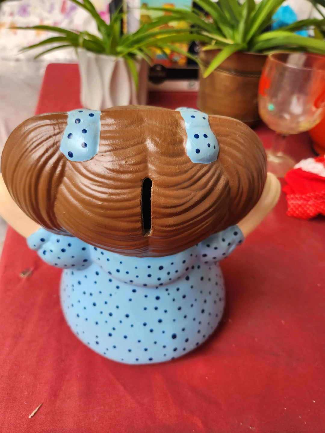 Vintage Ceramic Piggy Bank Girl Figurine - photo 2