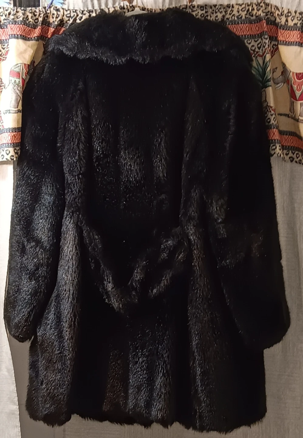 Vintage 60s Black Borgana Faux Fur Coat MOB WIFE Glam - photo 2