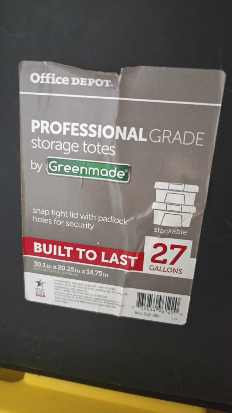 Greenmade 27 Gallon Storage Tote tools bin - photo 3