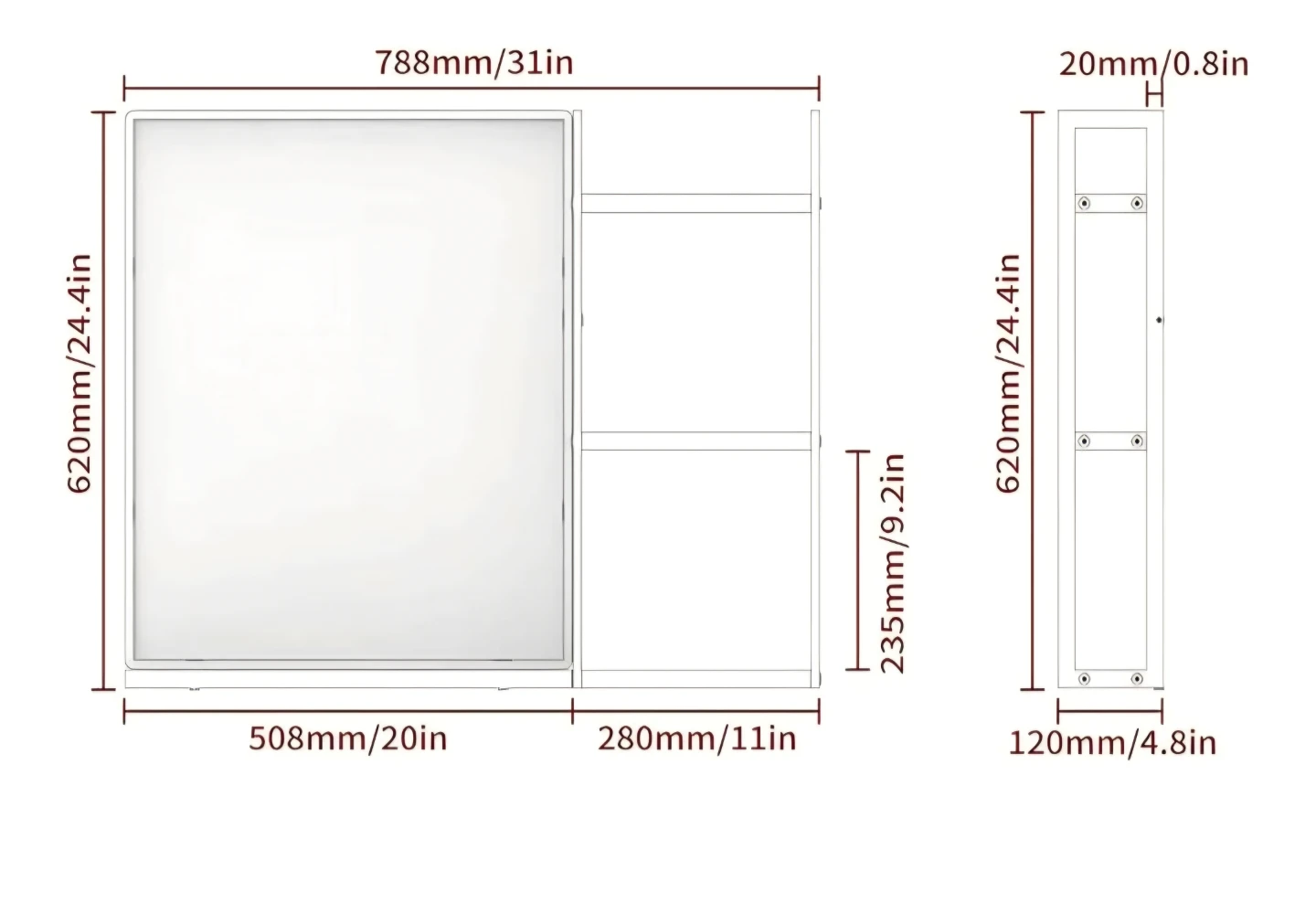 Bathroom wall mirror with shelves - photo 3