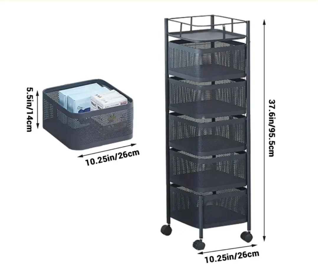 Brand new in box - 5-Tier Rotating Storage Trolley - photo 2