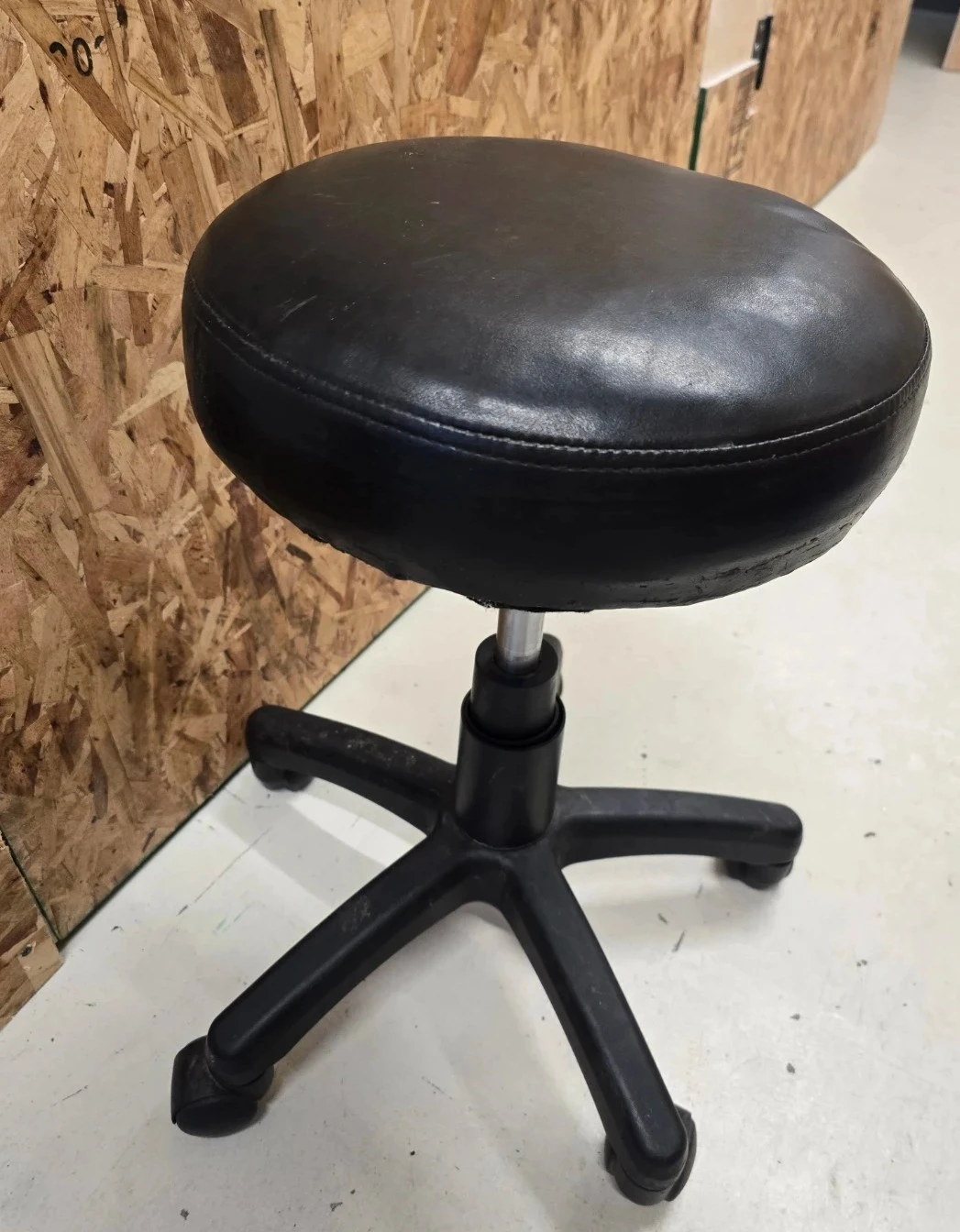 Black Adjustable Rolling Stool