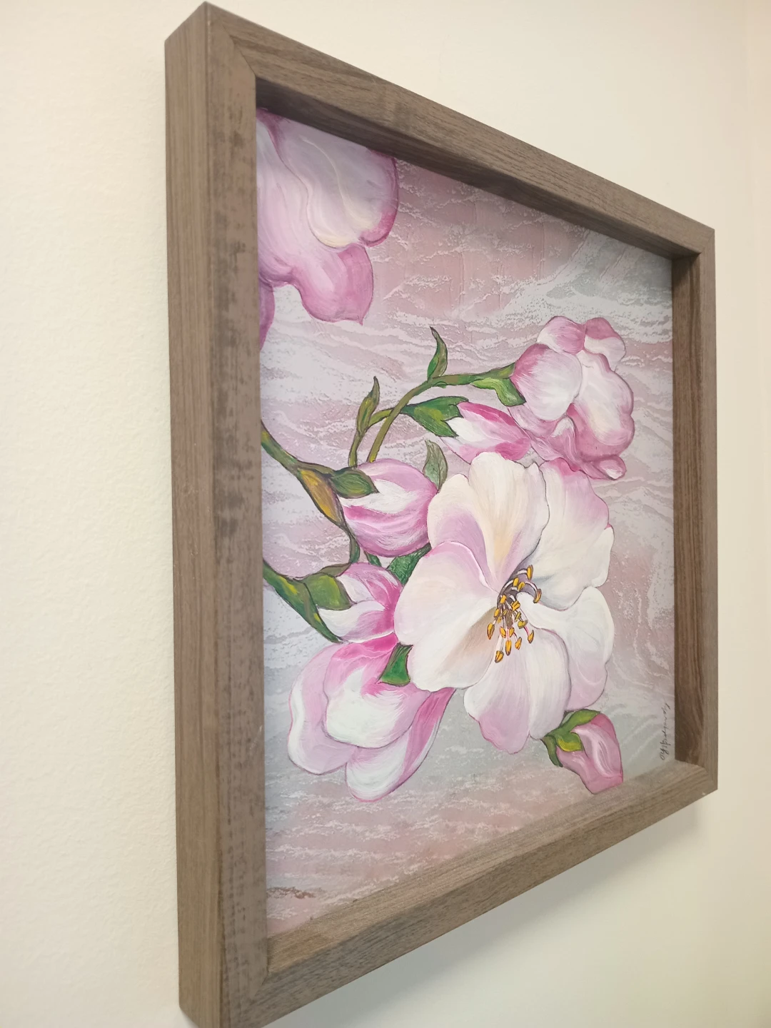 Framed Floral handpainted art - photo 2