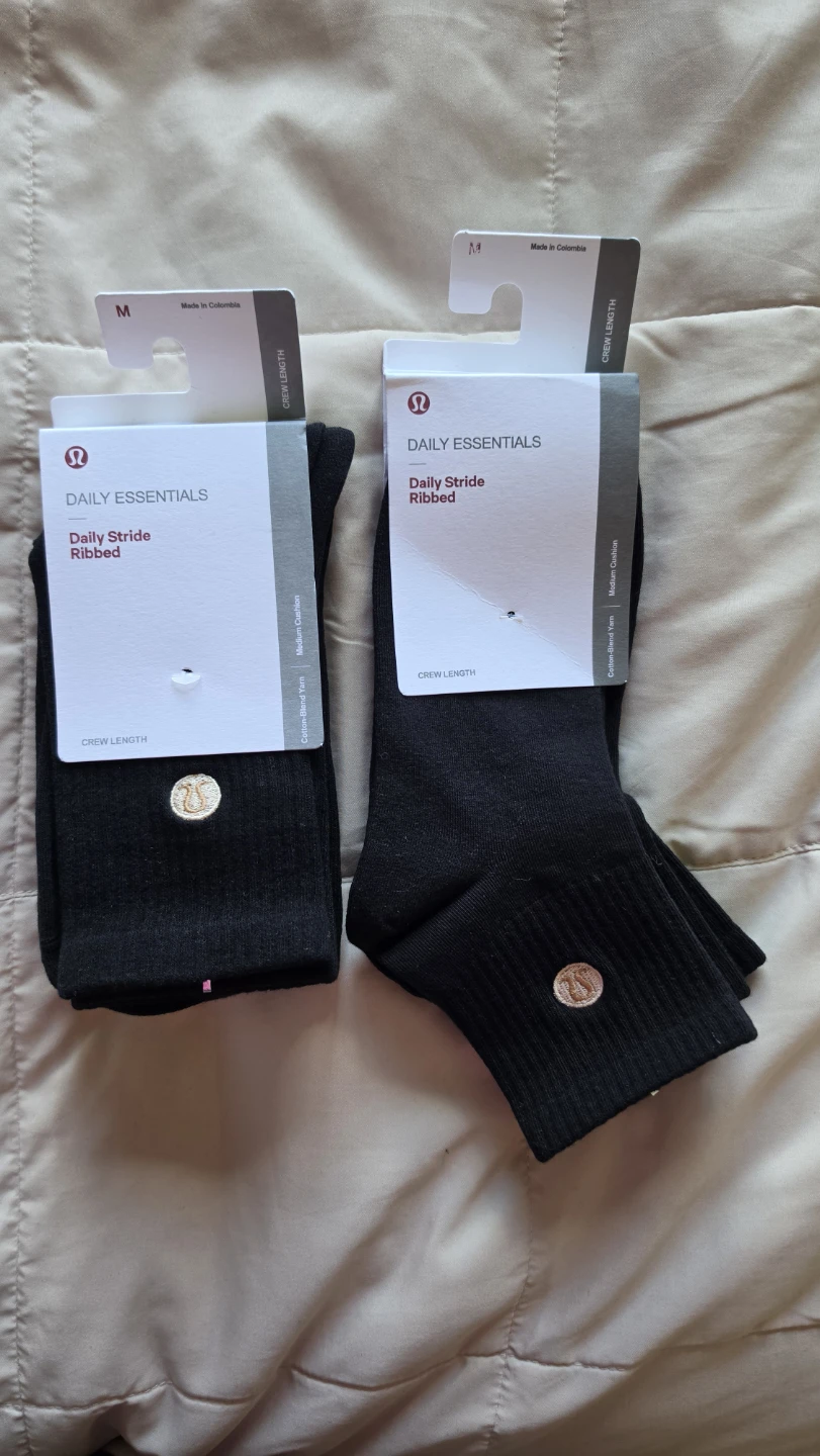 s Lululemon Daily Stride Ribbed Socks - Black - Size M