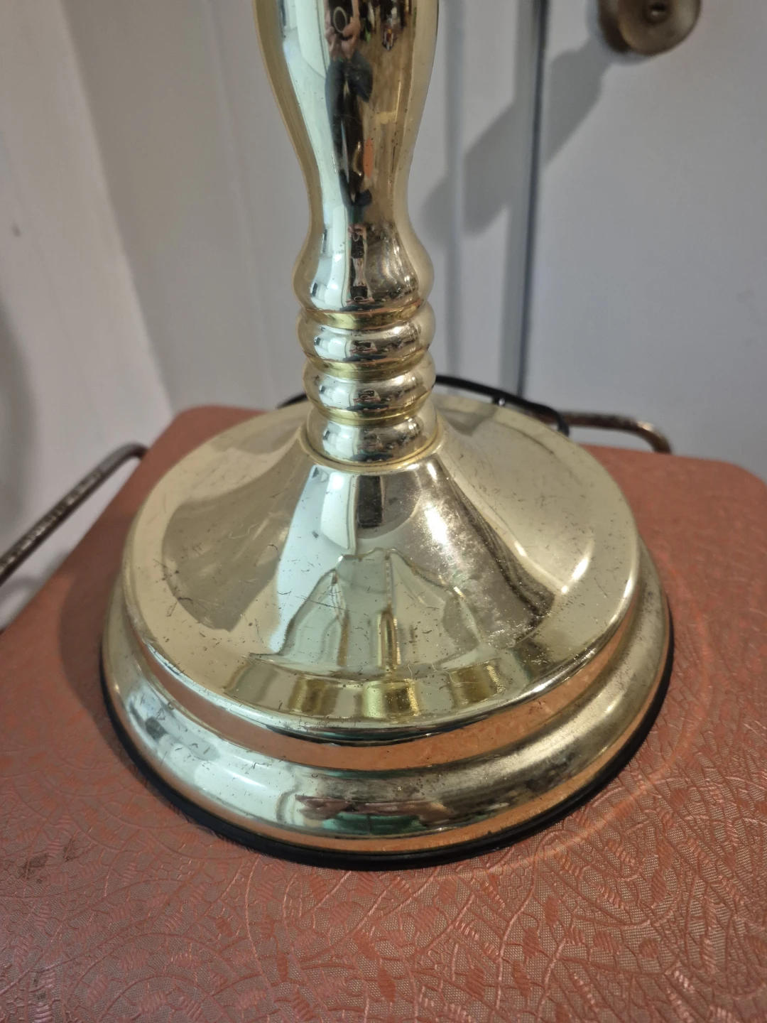 Vintage Brass and Frosted Glass Table Lamp - photo 4