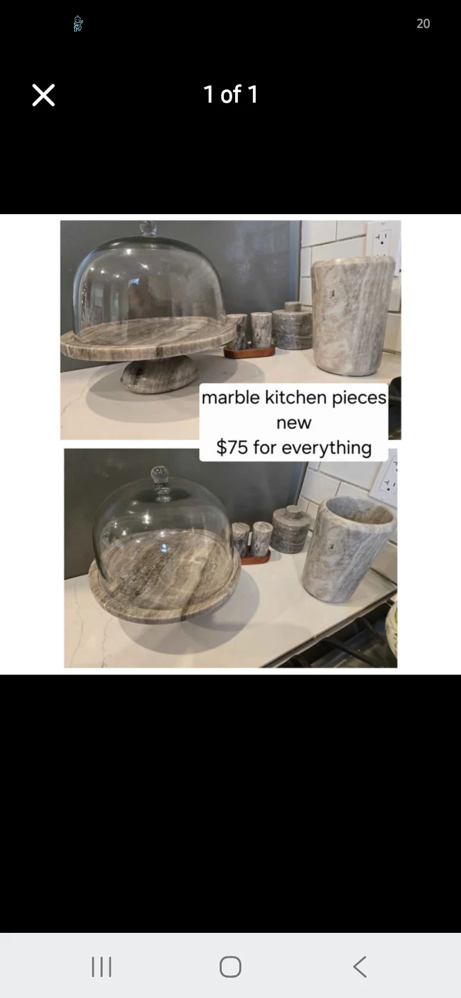 Set of Marble Kitchen Pieces